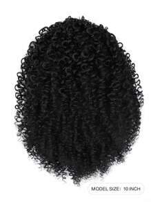 Extensión del pelo corto rizado coleta sintético - Negro - Ver 2