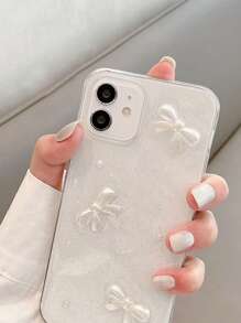 Vỏ điện thoại trong suốt trang trí nơ - Nhiều màu - Xem 4