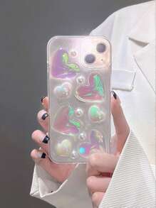 Liquid Silicone Heart-shaped Laser-engraved Full Protection Phone Case Compatible With Apple Iphone - Multicolor - View 5