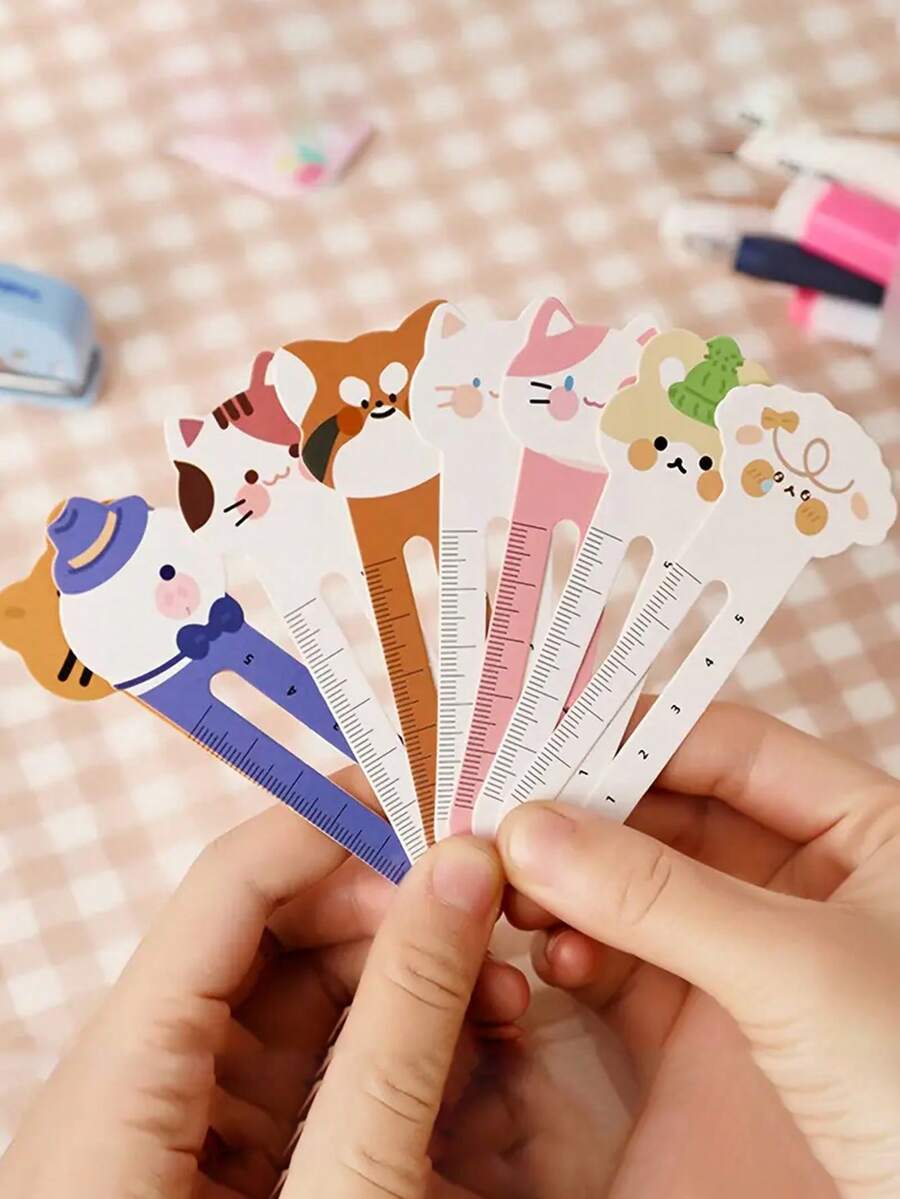 30pcs Cartoon Animal Pattern Bookmark, Cute Portable Book Page Marker For Book Reading - Brown - View 1