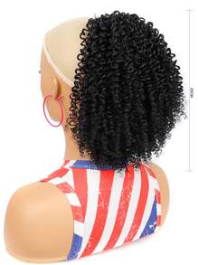 Extensión del pelo corto rizado coleta sintético - Negro - Ver 4