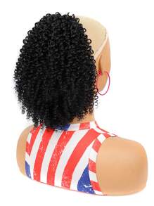 Extensión del pelo corto rizado coleta sintético - Negro - Ver 5