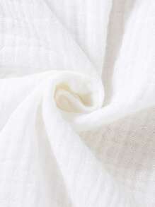 SHEIN Toddler Boys Letter Patched Detail Button Front Shirt - White - View 5