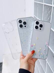 3 piezas Fundas de teléfono con patrón floral perforado transparente de TPU compatibles con Apple 7/8/7 Plus/8 Plus/X/XR/XS Max/11/11 Pro/11 Pro Max/12/12 Pro/12 Pro Max/12 Mini/13/13 Pro/13 Pro Max/13 Mini/14/14 Pro/14 Pro Max/14 Plus/15/15 Pro/15 Pro Max/15 Plus/16/16 Pro/16 Pro Max/16 Plus/17/17 Pro/17 Pro Max/Air, Galaxy, Honor 400, 400 Pro, 500, 500 Pro - Multicolor - Ver 1