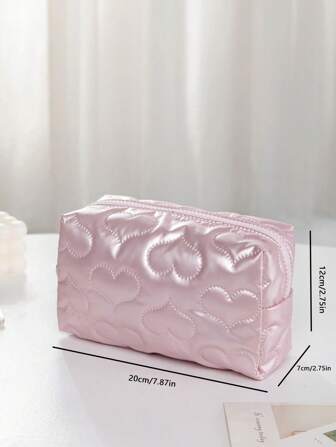 Heart Quilted Square Makeup Bag Makeup Bag Makeup Pouch Skincare Bag Toiletry Bag Packing Cubes, Travel Essentials Cruise Essentials Dorm Essentials, Wedding Bridesmaid Gifts, Mom Gifts, Birthday Gifts, Gifts For Friends And Teachers, Home Decor, Bathroom Living Room Bed Bathroom Organizer, Jewelry Organizer, Lip Oil Organizer, Nail Polish Organizer Storage Makeup Organizer,Gifts For Women,Christmas Gifts,Gift Ideas For Women