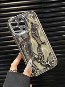 Meteorite Embossed Electroplated Phone Case - Silver - View 3