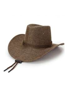 男士素色牛仔帽 - 棕色 - 查看 2