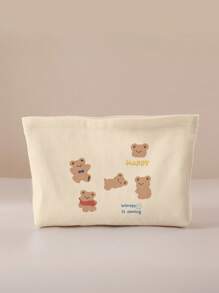 動物印花雙面綿絨化妝包 - 彩色 - 查看 1