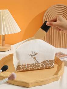 Cartoon Giraffe Print Makeup Bag - Multicolor - View 2