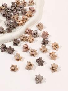 50pcs Random Color Solid Cute Flower Y2K Hair Claw Hair Accessories,Claw Clips,Hair Jaw Clip,Hair Clutch, School Stuff, College Fall Winter Hair Clip For Vacation Outfits Woman Summer - Multicolor - View 2