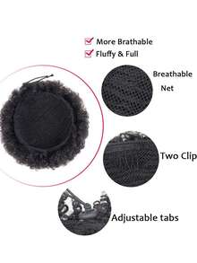 Búi Tóc Tổng Hợp Xoăn Ngắn Afro - màu đen - Xem 4
