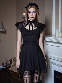 ROMWE Lace Patchwork Gothic Style Formal Dress