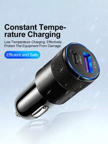 1入組多功能雙端口車載充電器 - 黑色 - 查看 6