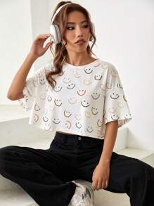SHEIN EZwear Áo thun nữ Hoạt hình Giải trí - Nhiều màu - Xem 2