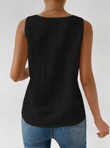 SHEIN LUNE 織帶拼接V領襯衫