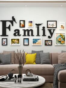 創意豪華相框套裝,10 件裝風景照片和免費家庭字母貼紙,無需鑽孔裝飾牆壁、臥室或客廳,照片牆展示 - 黑與白 - 查看 1