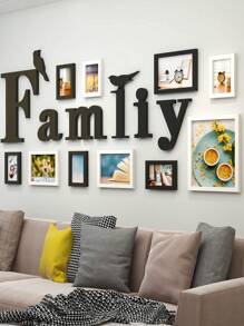 創意豪華相框套裝,10 件裝風景照片和免費家庭字母貼紙,無需鑽孔裝飾牆壁、臥室或客廳,照片牆展示 - 黑與白 - 查看 4