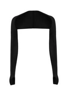 1雙女性素色防曬時尚露指手套適用於戶外 - 黑色 - 查看 2