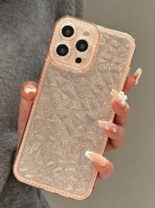 Apple Clear Phone Case With Glitter Paper Compatible With IPhone 15/15Pro/15Plus/15Promax - Pink - View 5