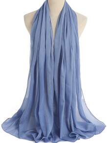 1入組女士素色時尚圍巾適用於日常 - 淺藍色 - 查看 2