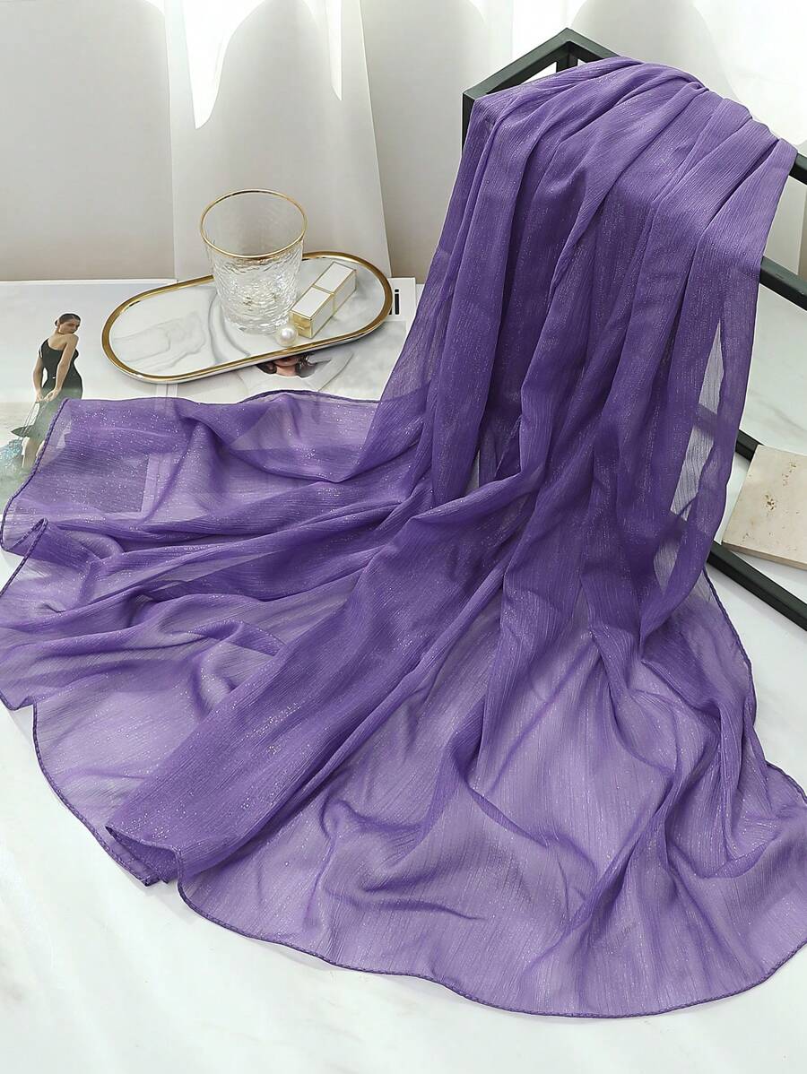1 chiếc khăn quàng cổ thời trang cho nữ cho cuộc sống hàng ngày - Màu tím - Xem 1