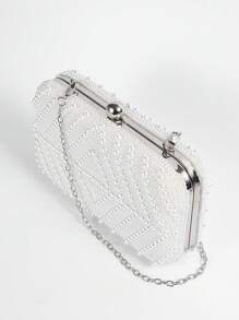 Glitter Bling,Shiny Glamorous,Elegant Women's Luxury Romantic Faux Pearl & Rhinestone Decor Evening Bag Clutch Crossbody Bag Suitable For Weddings, Parties, Dances, Banquets Dinner Bag For Party Girl,Woman,For Female Perfect For Party,Wedding,Prom,Dinner/Banquet,For Best Gift For Women, Elegant Pearl Clutch, Prom Bag