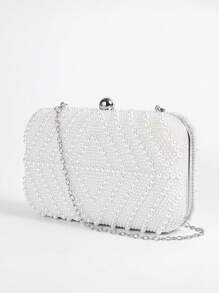 Glitter Bling,Shiny Glamorous,Elegant Women's Luxury Romantic Faux Pearl & Rhinestone Decor Evening Bag Clutch Crossbody Bag Suitable For Weddings, Parties, Dances, Banquets Dinner Bag For Party Girl,Woman,For Female Perfect For Party,Wedding,Prom,Dinner/Banquet,For Best Gift For Women, Elegant Pearl Clutch, Prom Bag