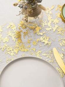 1pc Polyester Table Runner, Modern Metallic Kitchen Table Runner For Dining Room - Gold - View 8