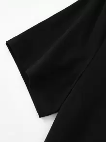 SHEIN LUNE Cat & Slogan Graphic Tee - Black - View 6