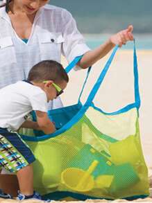 輕巧可摺疊大容量綠色海灘袋，適用於青少年女孩、女性大學生，適用於學校、戶外、旅行、郊遊、體育場、運動、夏季必備，適合度假和假期，校園包、攜帶方便、大容量，適合辦公室、大學、小學、中學、高中、工作、商務、通勤、購物、假期 - 綠色 - 查看 2