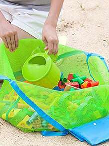 輕巧可摺疊大容量綠色海灘袋，適用於青少年女孩、女性大學生，適用於學校、戶外、旅行、郊遊、體育場、運動、夏季必備，適合度假和假期，校園包、攜帶方便、大容量，適合辦公室、大學、小學、中學、高中、工作、商務、通勤、購物、假期 - 綠色 - 查看 3