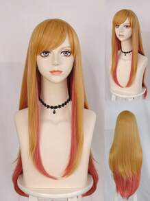 Long Straight Cosplay Synthetic Wig With Wig Cap - Multicolor - View 2