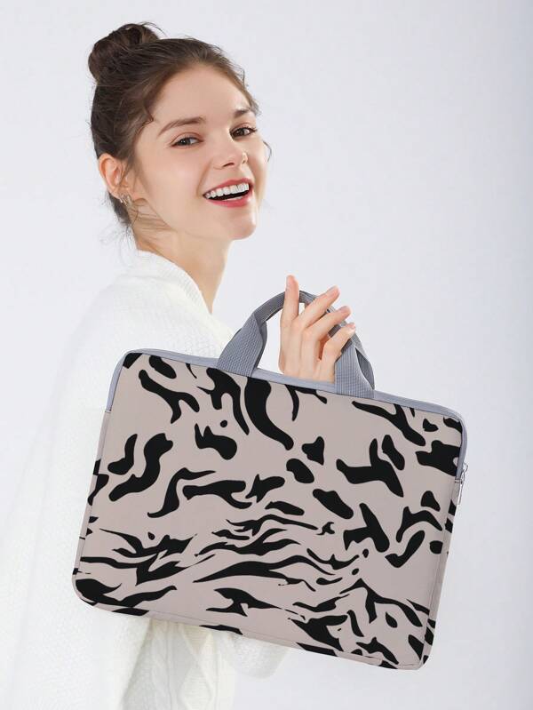 Zebra Striped Laptop Bag SHEIN EUR