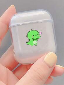 1pc Green Dinosaur Transparent Earphone Case Compatible With Airpods 1/2/2nd/3 - Multicolor - View 2