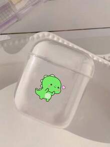 1pc Green Dinosaur Transparent Earphone Case Compatible With Airpods 1/2/2nd/3 - Multicolor - View 3