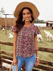 EMERY ROSE Áo sơ mi nữ Xù Họa tiết hoa Boho - Nhiều màu - Xem 3