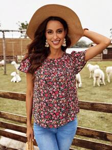 EMERY ROSE Áo sơ mi nữ Xù Họa tiết hoa Boho - Nhiều màu - Xem 2