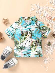 男嬰熱帶圖案襯衫 - 彩色 - 查看 1