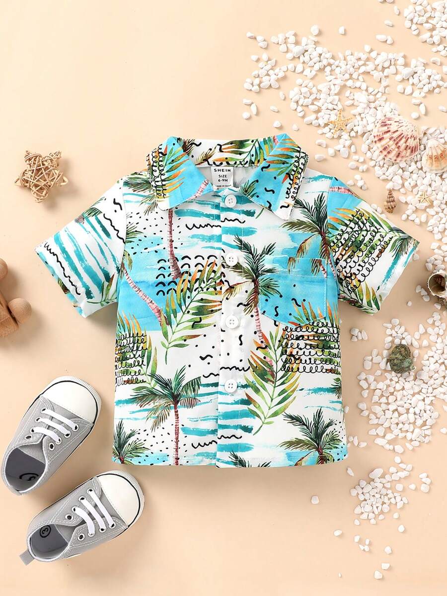 男嬰熱帶圖案襯衫 - 彩色 - 查看 1