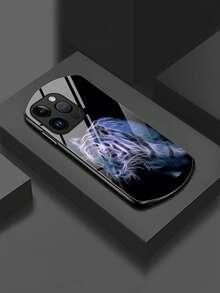 Tiger Pattern Glass Phone Case - Multicolor - View 1