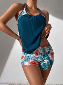 Shorts estampados tropicales y tankini para el verano y la playa - Multicolor - Ver 1