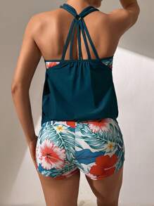 Shorts estampados tropicales y tankini para el verano y la playa - Multicolor - Ver 2