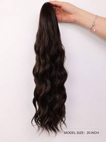 Nối tóc tổng hợp đuôi ngựa xoăn trung bình - màu nâu - Xem 2