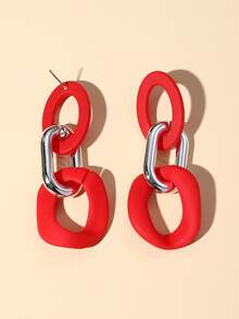 Pendientes largos con diseño de cadena - Multicolor - Ver 2