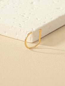 1pc Fashion Copper Alloy Minimalist Nose Ring For Women For Daily Decoration - Yellow Gold - View 2