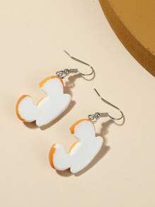1pair Fashionable Polyresin Egg Drop Earrings For Women For Daily Decoration - Multicolor - View 5