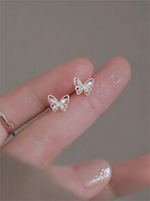 CHOSHILAR Butterfly Stud Earrings - Multicolor - View 2