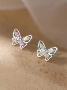 CHOSHILAR Butterfly Stud Earrings - Multicolor - View 4