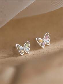 CHOSHILAR Butterfly Stud Earrings - Multicolor - View 6