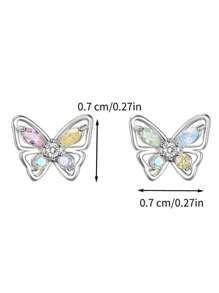 CHOSHILAR Butterfly Stud Earrings - Multicolor - View 7